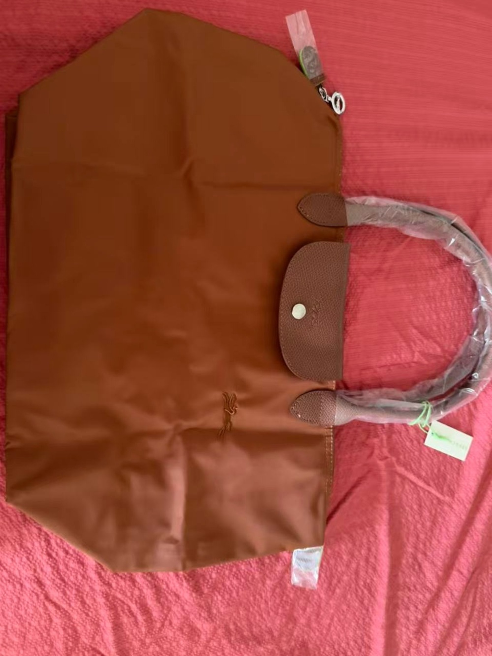 Cognac Longchamp Le Pliage Large Shoulder Bag - Picture 5 of 8